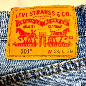 Men’s Levi’s 501 Button Fly Straight Leg Jeans Size 34x29 Excellent Condition